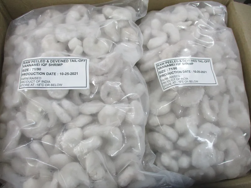 Свежие замороженные PD хвост Off ваннамэй креветки экспорт индии Pin Deveined индийский