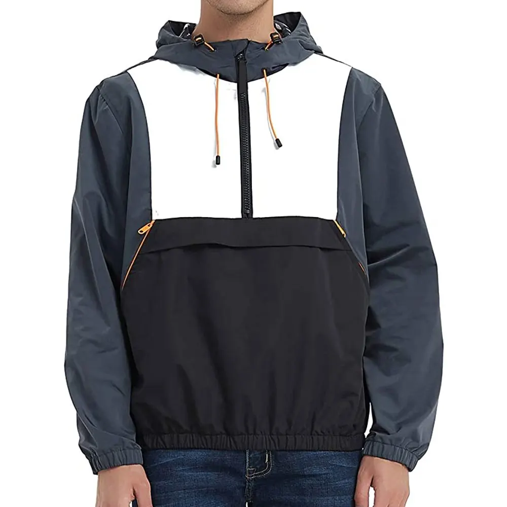 Wholesale Custom Windbreaker Hip Hop Streetwear Men 100% Polyester jackets Casual Fit Outdoor anorak Jacket man