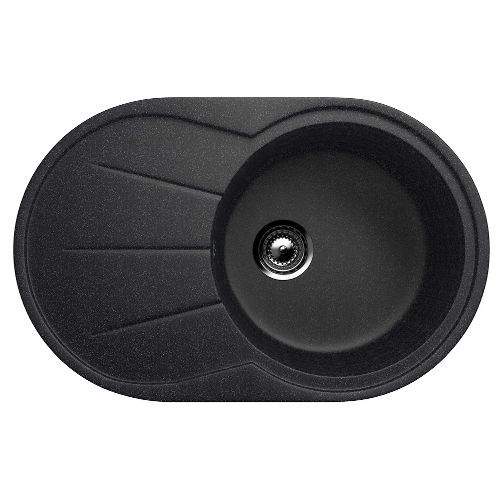 Oval single bowl composite kitchen sink ULGRAN U-503 one-section reversible, sink kitchen double basin stone kitchen sink