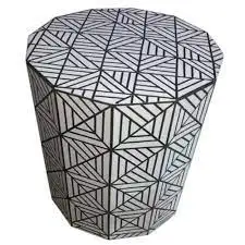 Табурет с инкрустацией в виде костей черно-белый цвет перламутровая Инкрустация круглый табурет прикроватный столик/концевой столик/мебель для гостиной