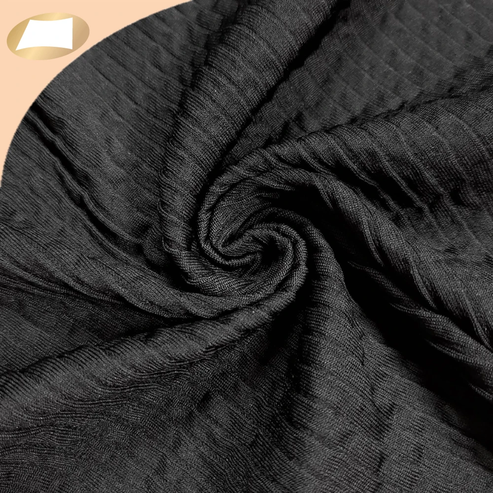 Stock lot 87% nylon 13% spandex crinkle seersucker fabric for swimwear