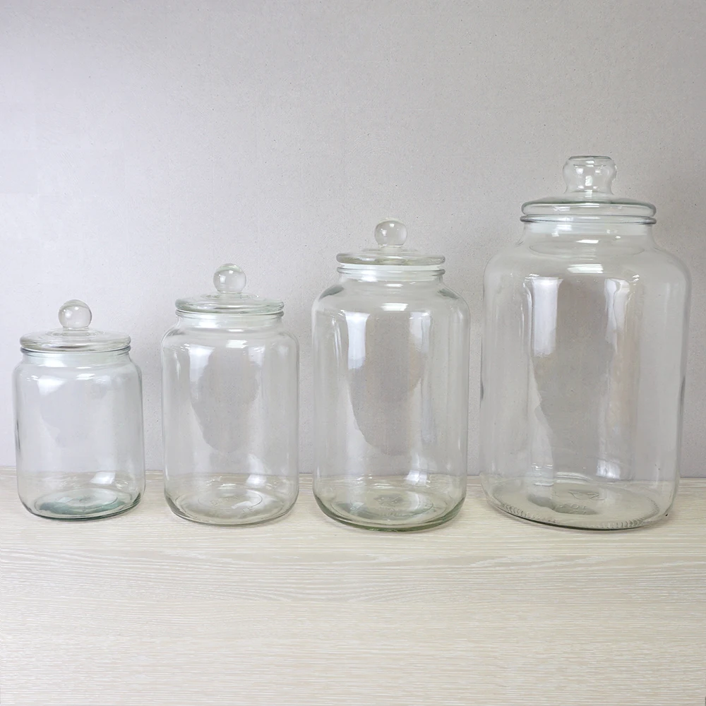 HNA Large Big Jumbo 10 Liter Airtight Clear Canning Glass Container for Food Storage