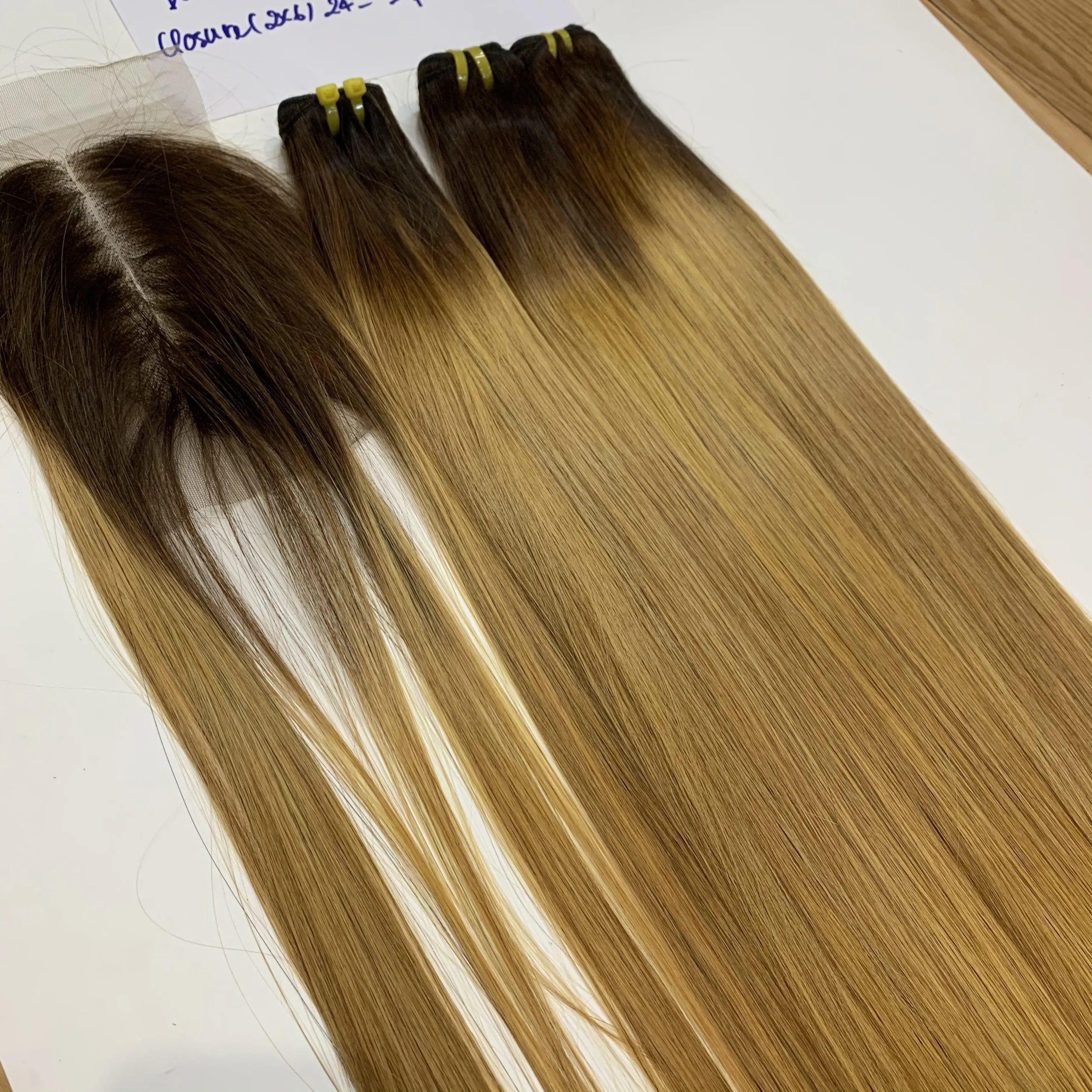 Plan color ombre супер двойные человеческие волосы прямые 12 дюймов no tang nit лучшее качество 100% натуральные от Livihair Vietnam