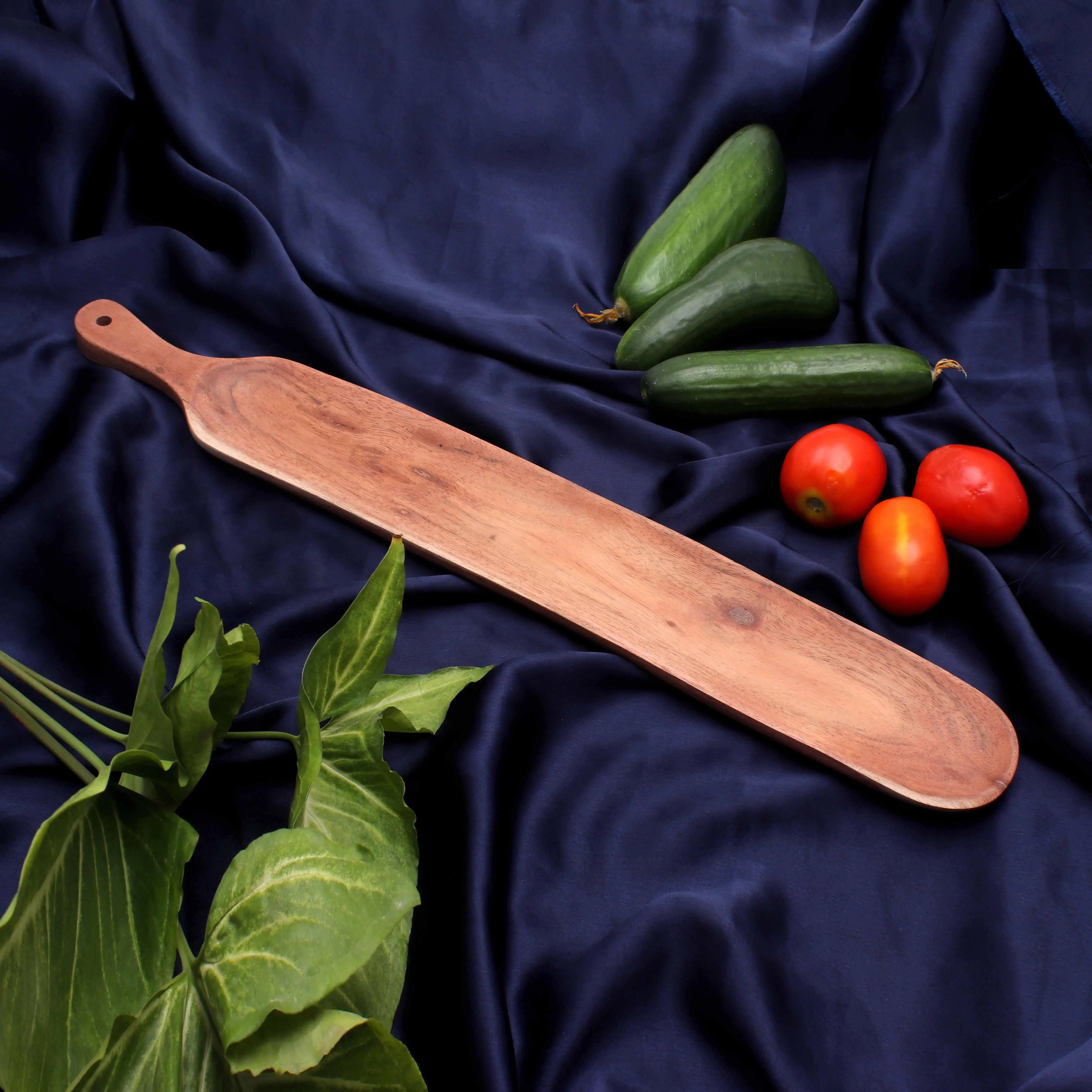 50 x 7 x 1.5 CM Natural Wooden Acacia Straight Shape Snacks Foods Serving Platter Foods Presentation Acacia Wooden Platter