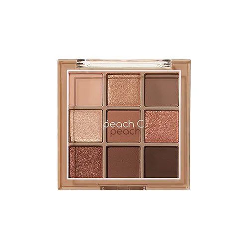 Peach C Soft Mood Eyeshadow Palette #Soft Brown 9 colors korea cosmetic k-beauty twinkle pearl eye makeup made in korea