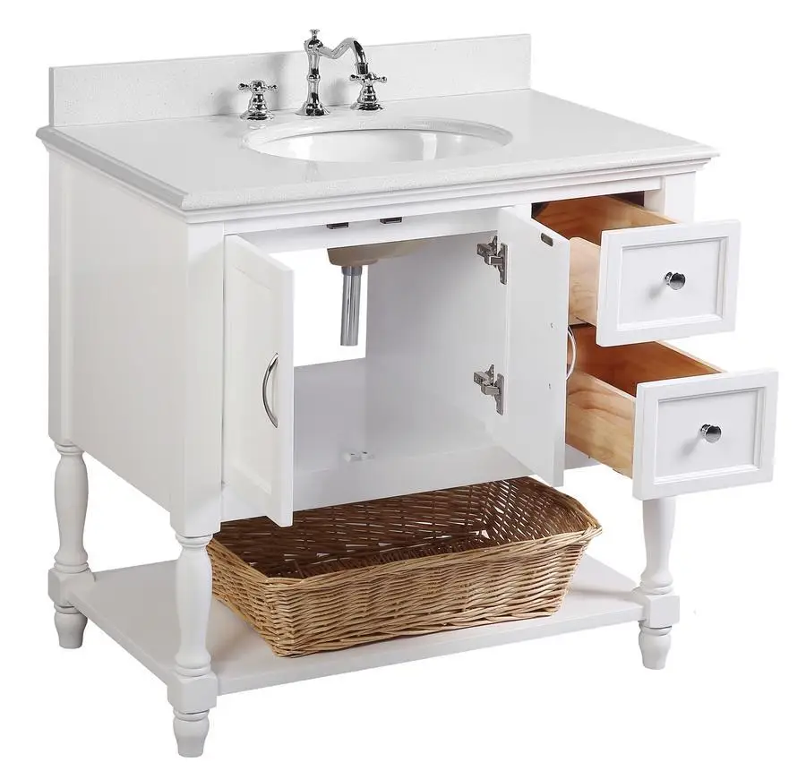 Indoor Wholesale Modern Wood Bathroom Vanity Floor Mounted Bathroom Sink Mirrored Cabinets made in Vietnam IK024