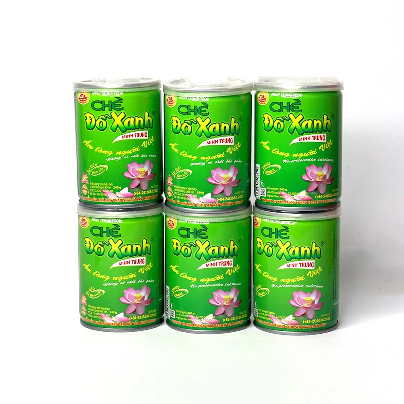 MINH TRUNG Vietnam Canned Food  instant Green bean gruel  - No preservative Green Bean Soup for sweet desserts