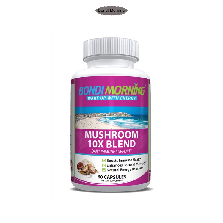 Immunity Booster Mushroom 10X Blend - 100% Natural Health Supplement for World Wide Purchase