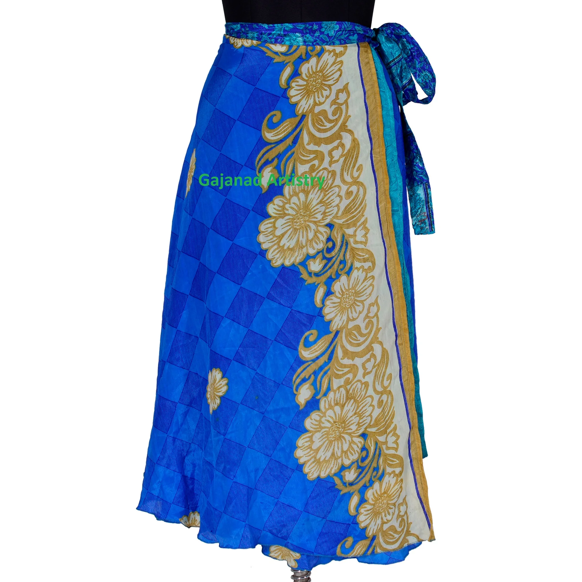 Vintage silk reversible long skirt Vintage  Silk Long  wrap around long  Silk sari long wrap skirt reversible women dress