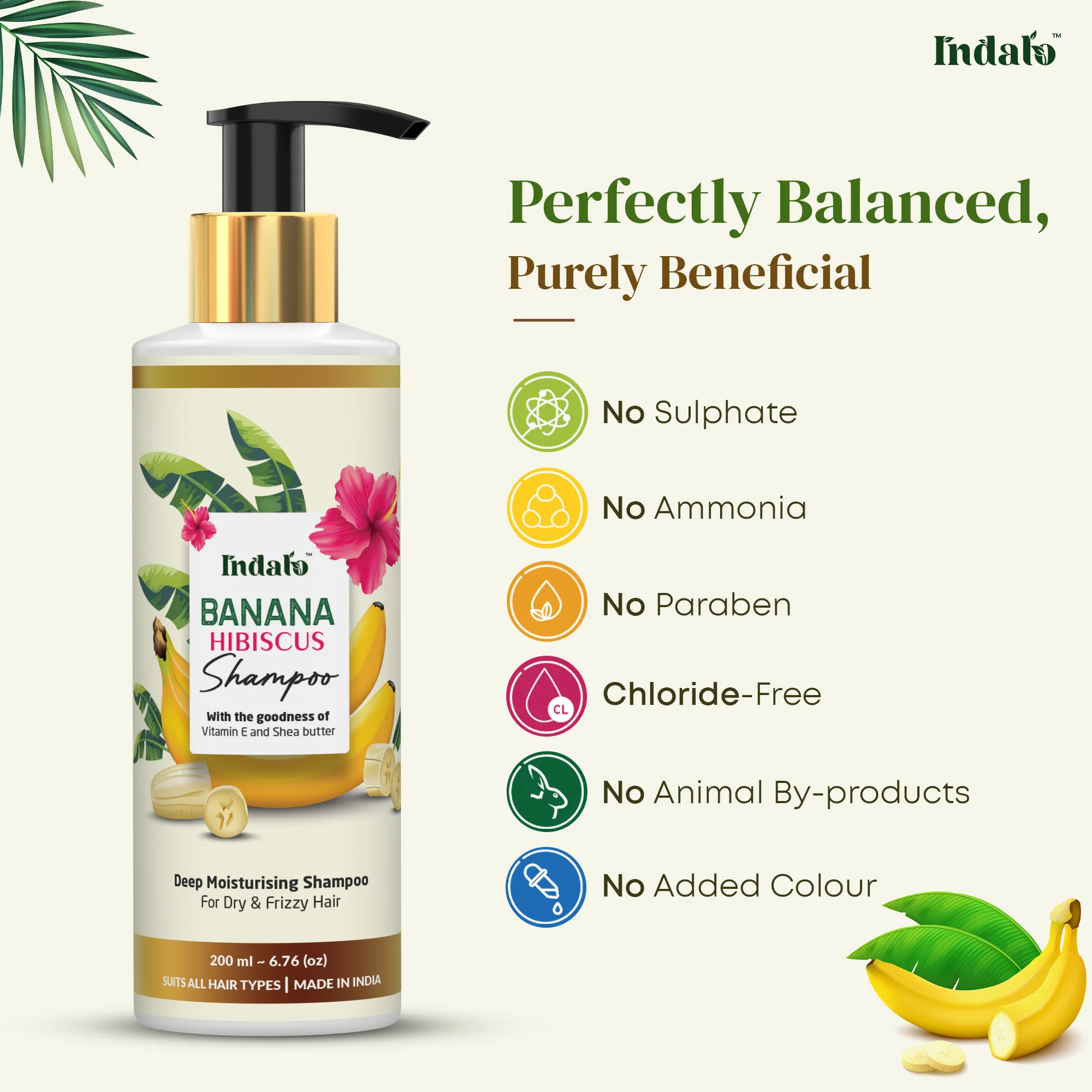 Private Label vegan Banana hibiscus shampoo and conditioner set Hair moisturizing Damage repair shampoo for daily use