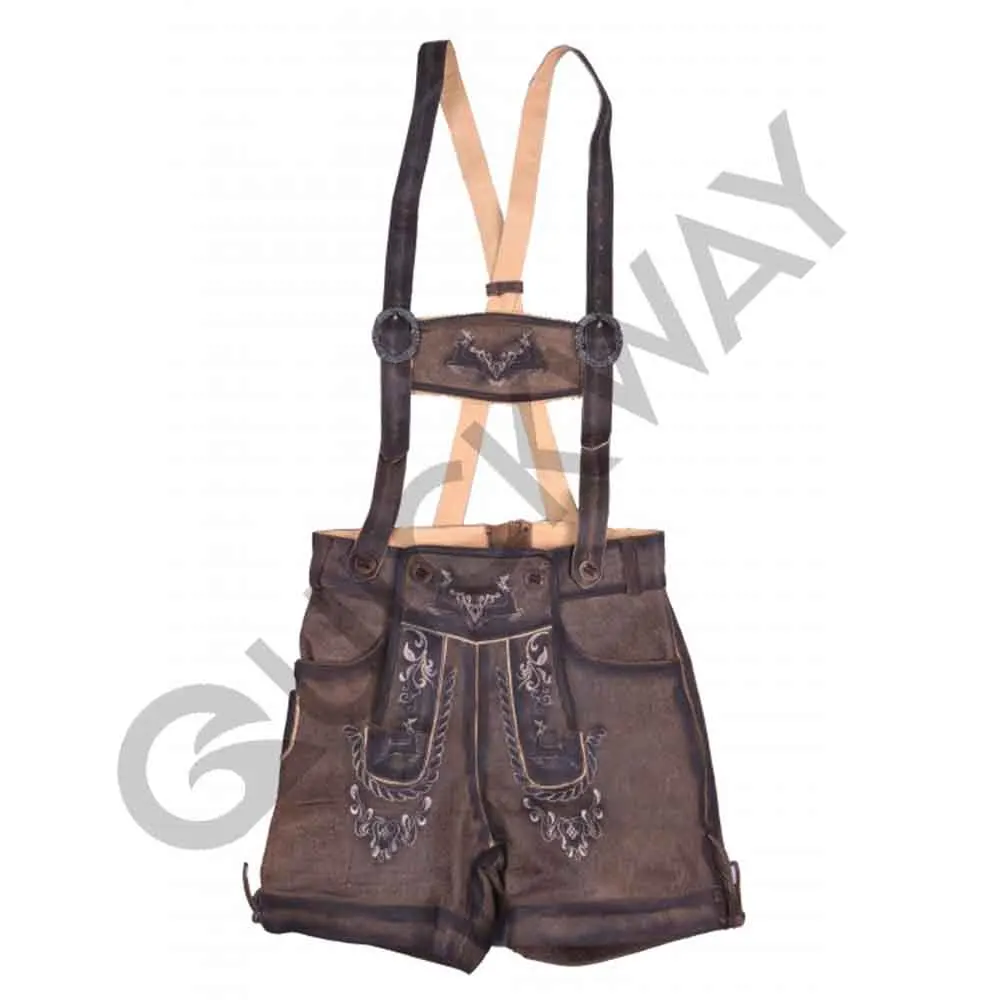 Men Short Length Bavarian Lederhosen Shorts Bavarian Suit