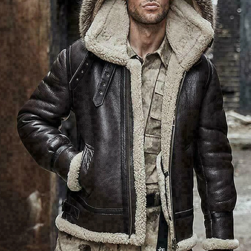 Customized High Quality Fashion Winter Jacket Shearling for men Design Your Own