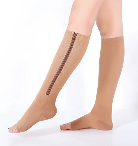 Compression calf socks 15-20mmhg for women wholesale custom cycling socks zipper compression socks