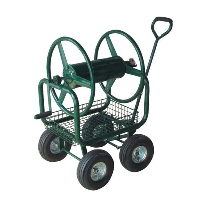Metal Heavy Duty 4-Wheel Hose Reel Cart
