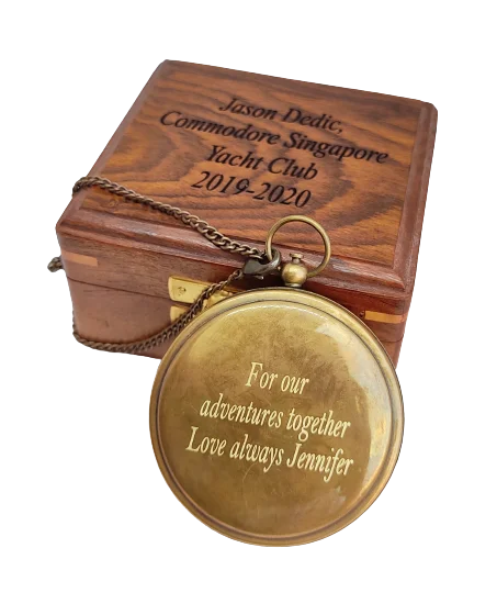 Pocket Sundial Compass Anniversary Gift Brass Compass, Engraved Nautical compass Camping Hiking