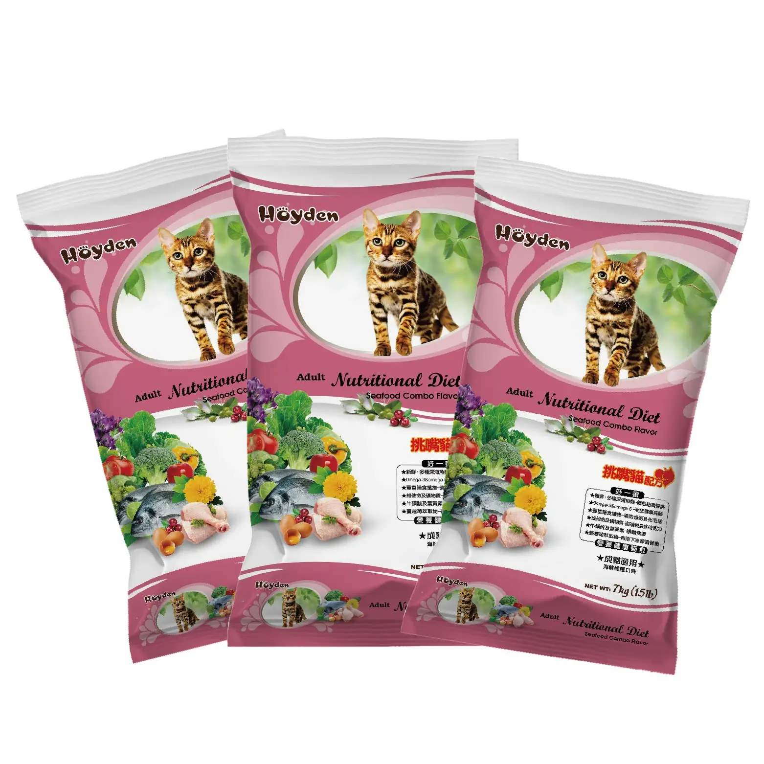Сушеный корм для кошек Hoyden со вкусом рыбы для взрослых, 1,5 кг, 7 кг, оптовая продажа всех пород кошачьего корма