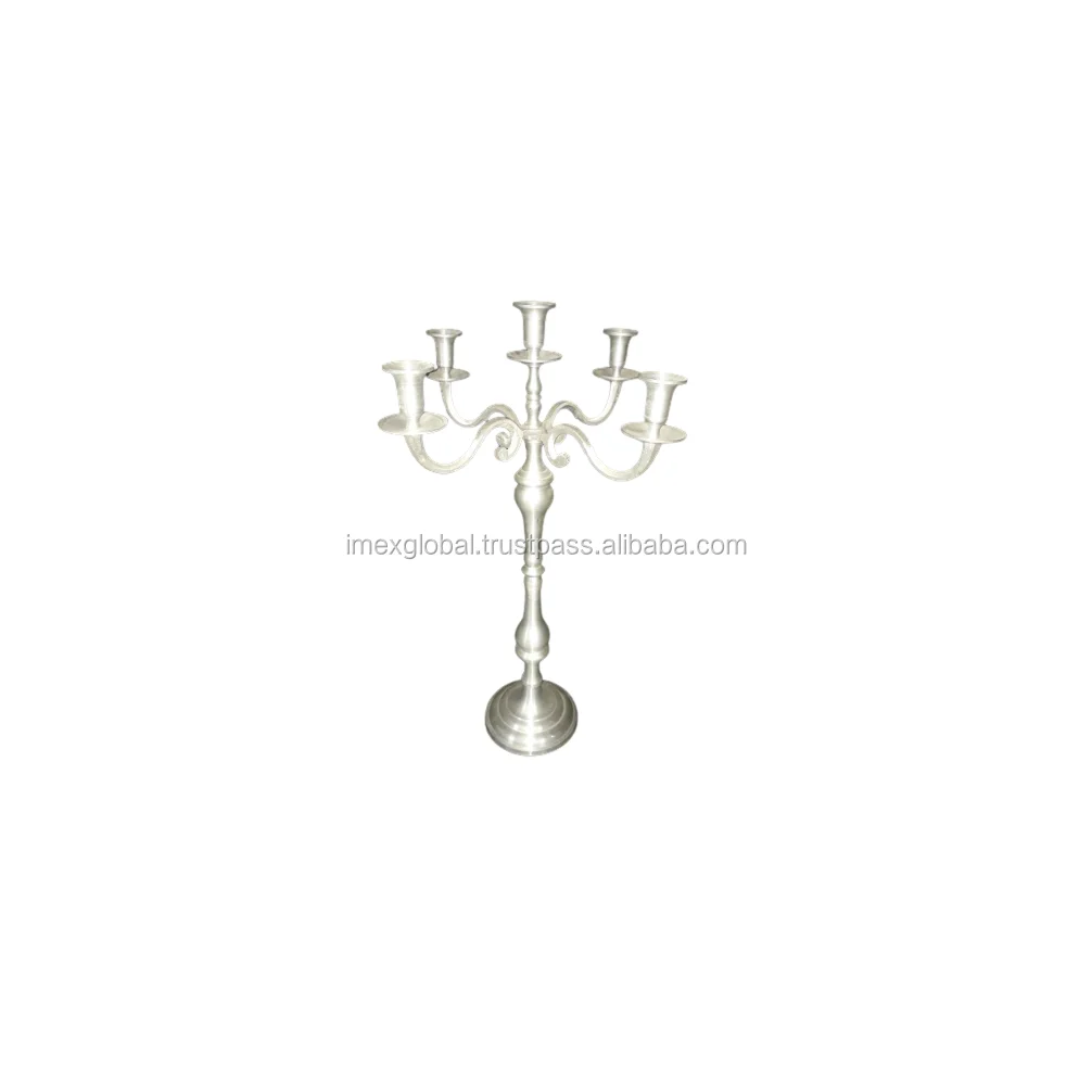 METAL CANDELABRA / 5 ARM CANDLE HOLDER / WEDDING CANDELABRA