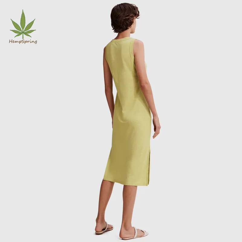 Льняное платье HempSpring для женщин юбка-жилет из органического материала 100% льняная женская повседневная юбка без рукавов льняное платье-майка Джерси