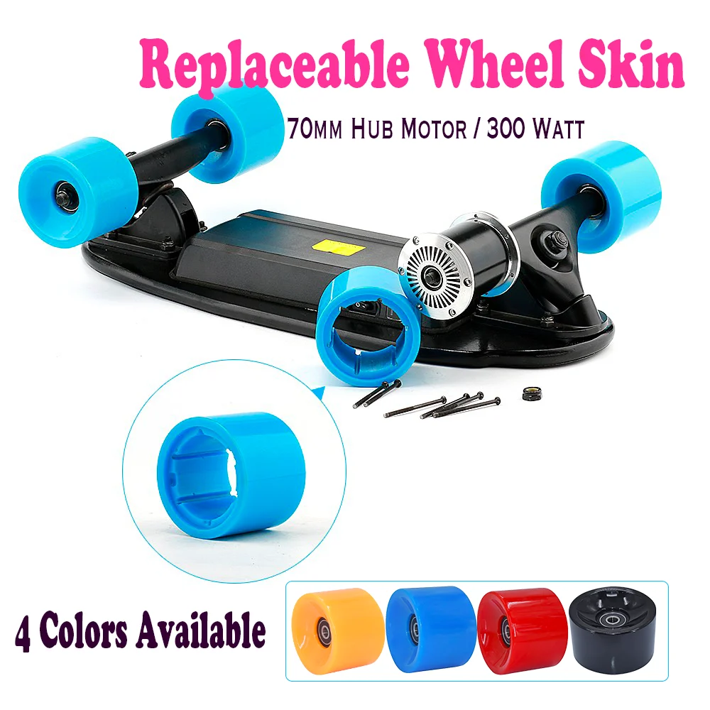Top Speed 9.3MPH 300W Hub-Motor 5 Miles Range with Remote Control 3 Speeds Adjustment Mini Fish Cruiser Fish Electric Skateboard