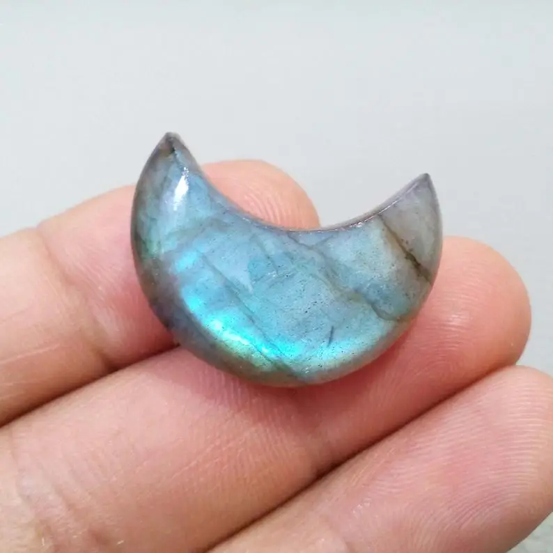 Labradorite Moon Shape Flashy Moon Labradorite Wholesale Lot Crescent Moon Jewelry Gems & Stones at Affordable Prices Bulk OEM