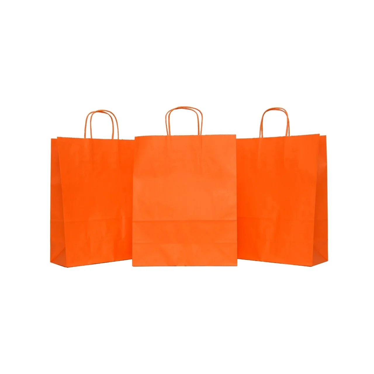 Wholesale Top Selling Orange Color Paper Bags Custom Shopping Packaging Paper Bags for Grocery Shopping Bags Cloth Packing