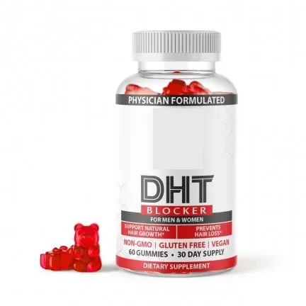 DHT Blocker Dietary Supplement Gummies for Men & Women Natural Hair Growth 60 Ct. Gummy Bears Vegan Friendly