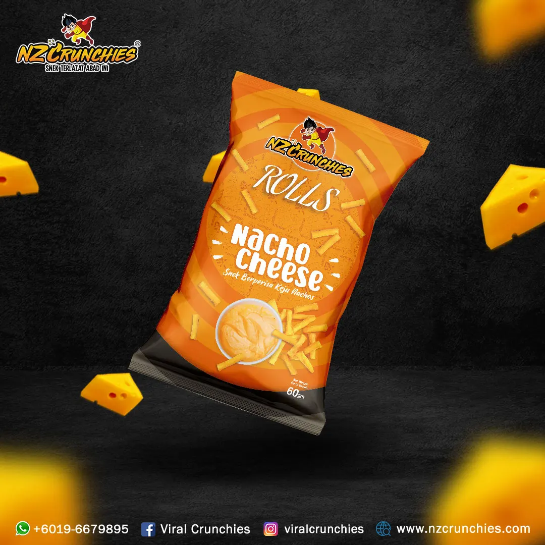 High Quality Best Selling Factory Price Halal Foods NZC Rolls Nacho Cheese Unique Crunchiness Always Delicious