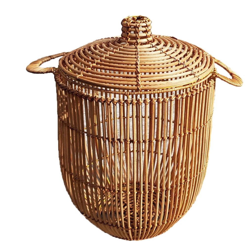 Ротанговая корзина для хранения белья Фруктовая корзинка ручной работы плетеная Вьетнам Boho ротанга бамбуковая