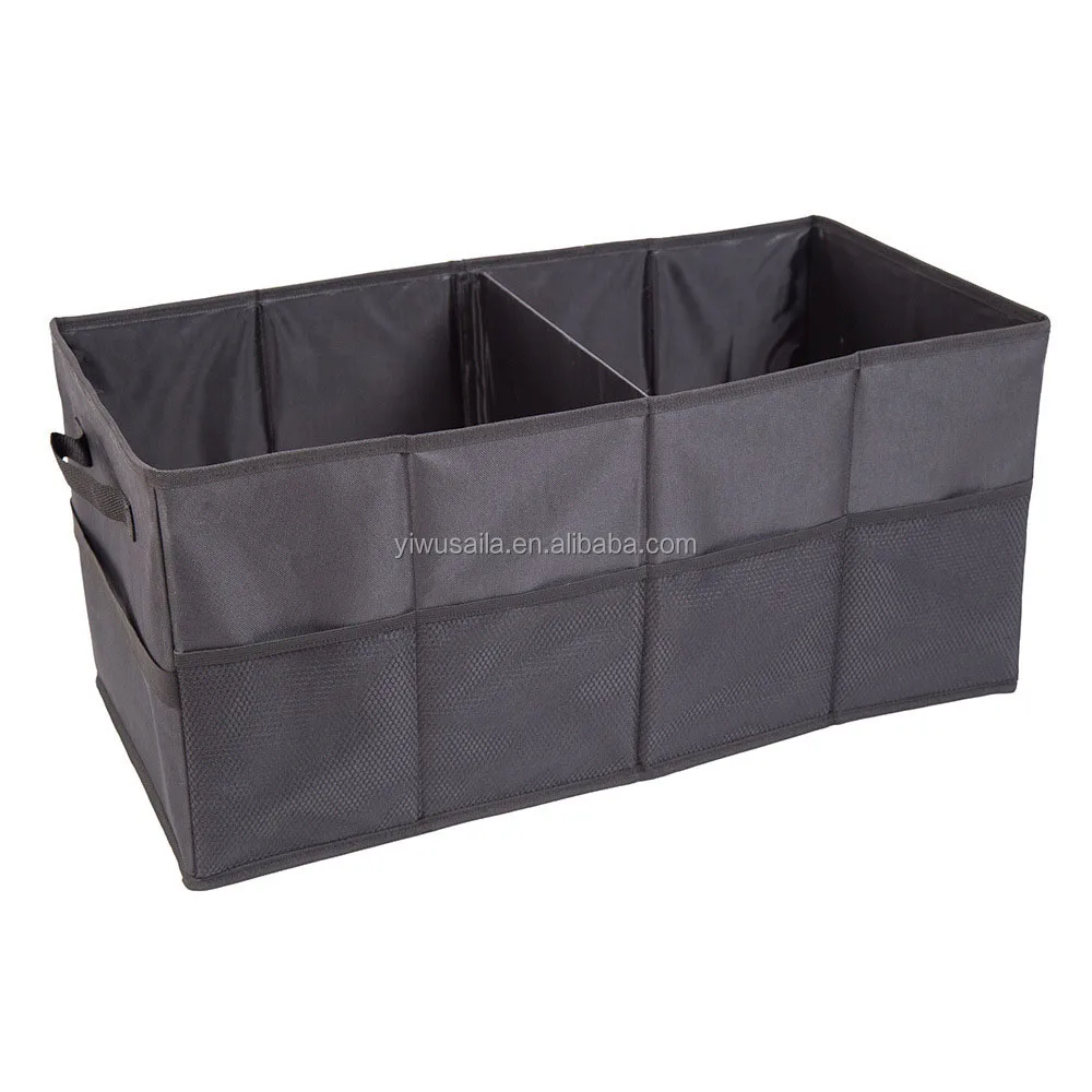 Collapsible 600D Oxford Fabric Car Trunk Organizer Custom Logo Folding Large Size Auto Sedan SUV Rear Trunk Cargo Storage Box