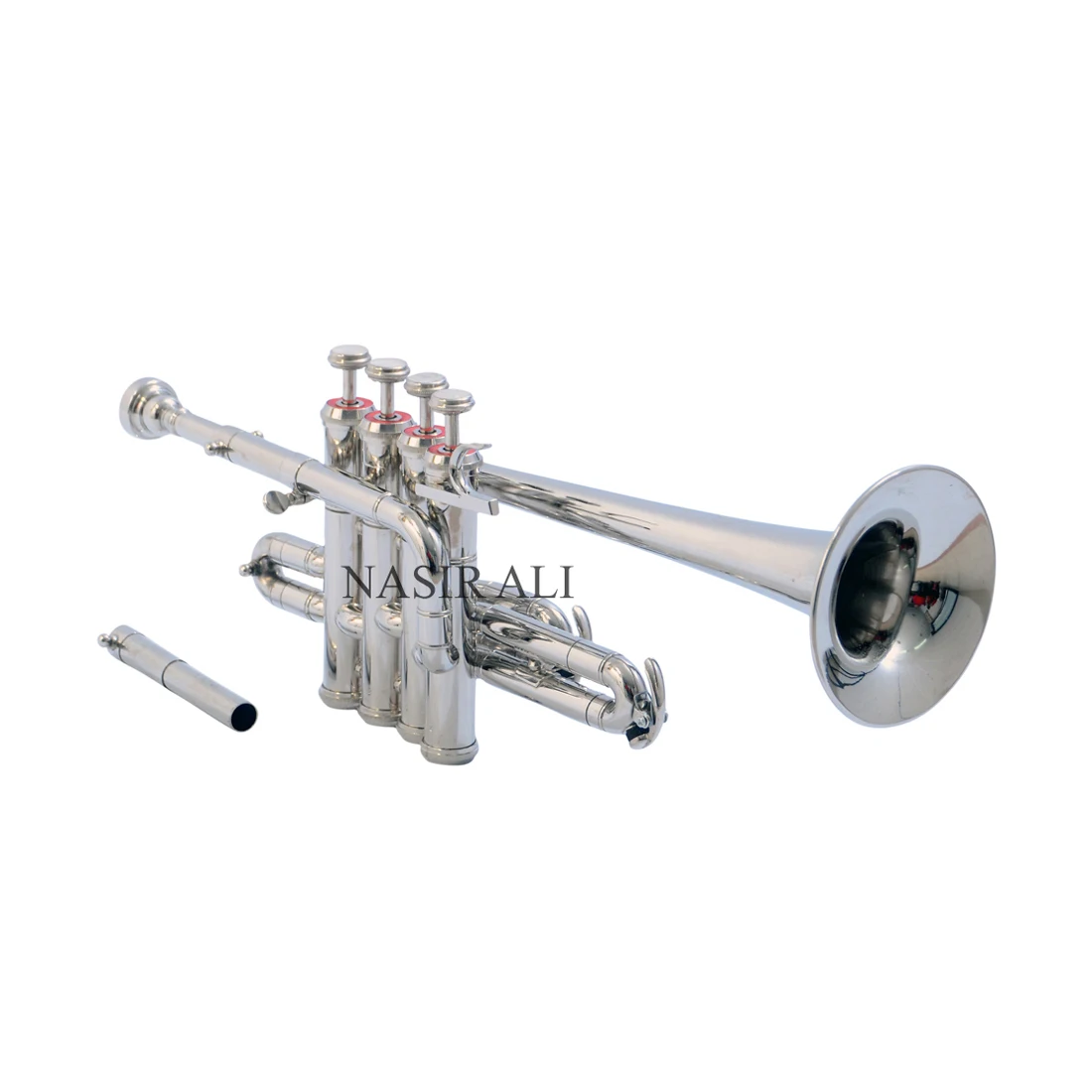 NASIR ALI BEAUTIFUL Piccolo Trumpet Nickel New Brass And Wind Musical Instrument For Decoration Made In India