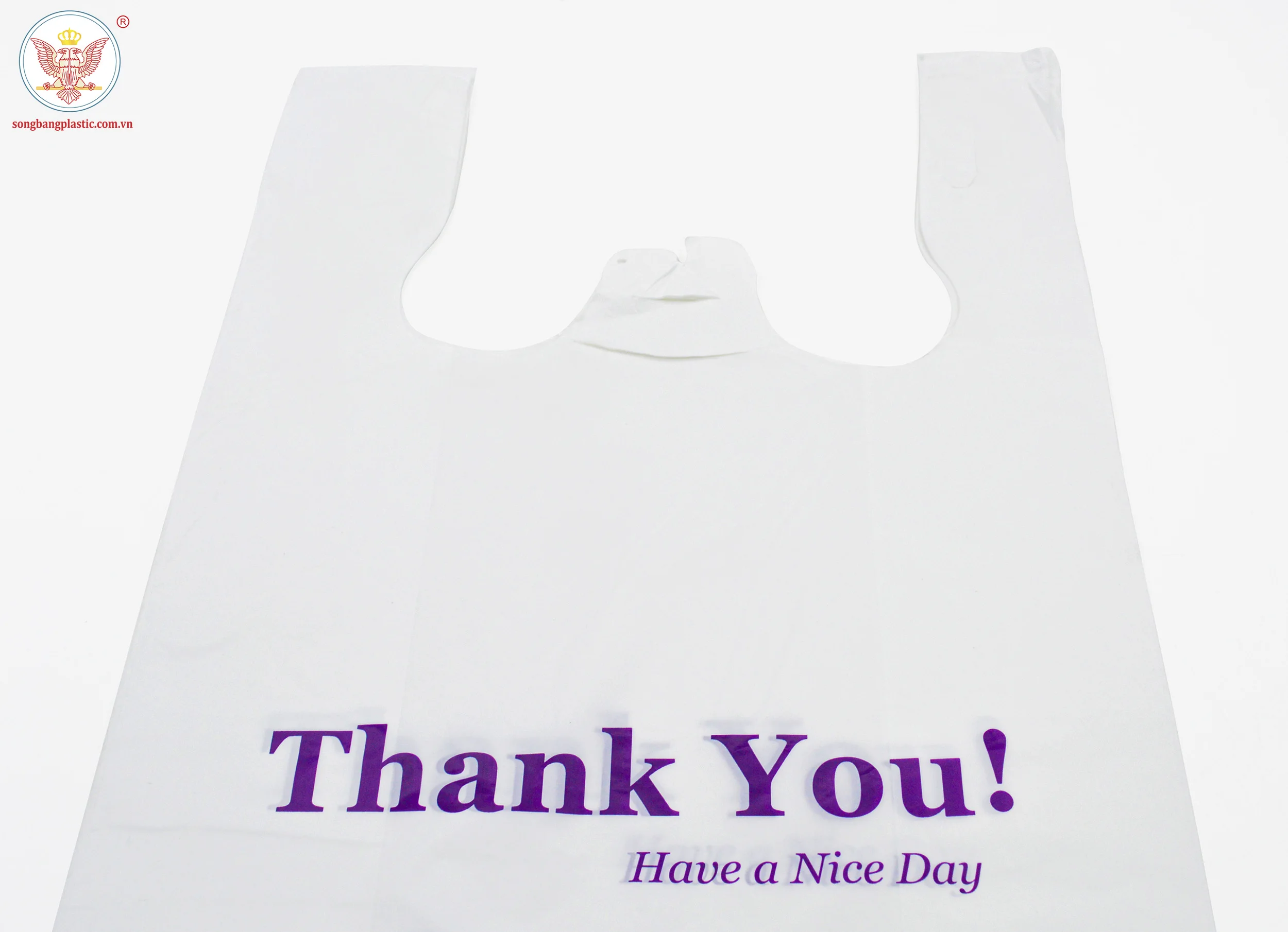 Environmentally friendly plastic carrier bags packaging custom logo 5x7 inch with custom logo printing for shopping