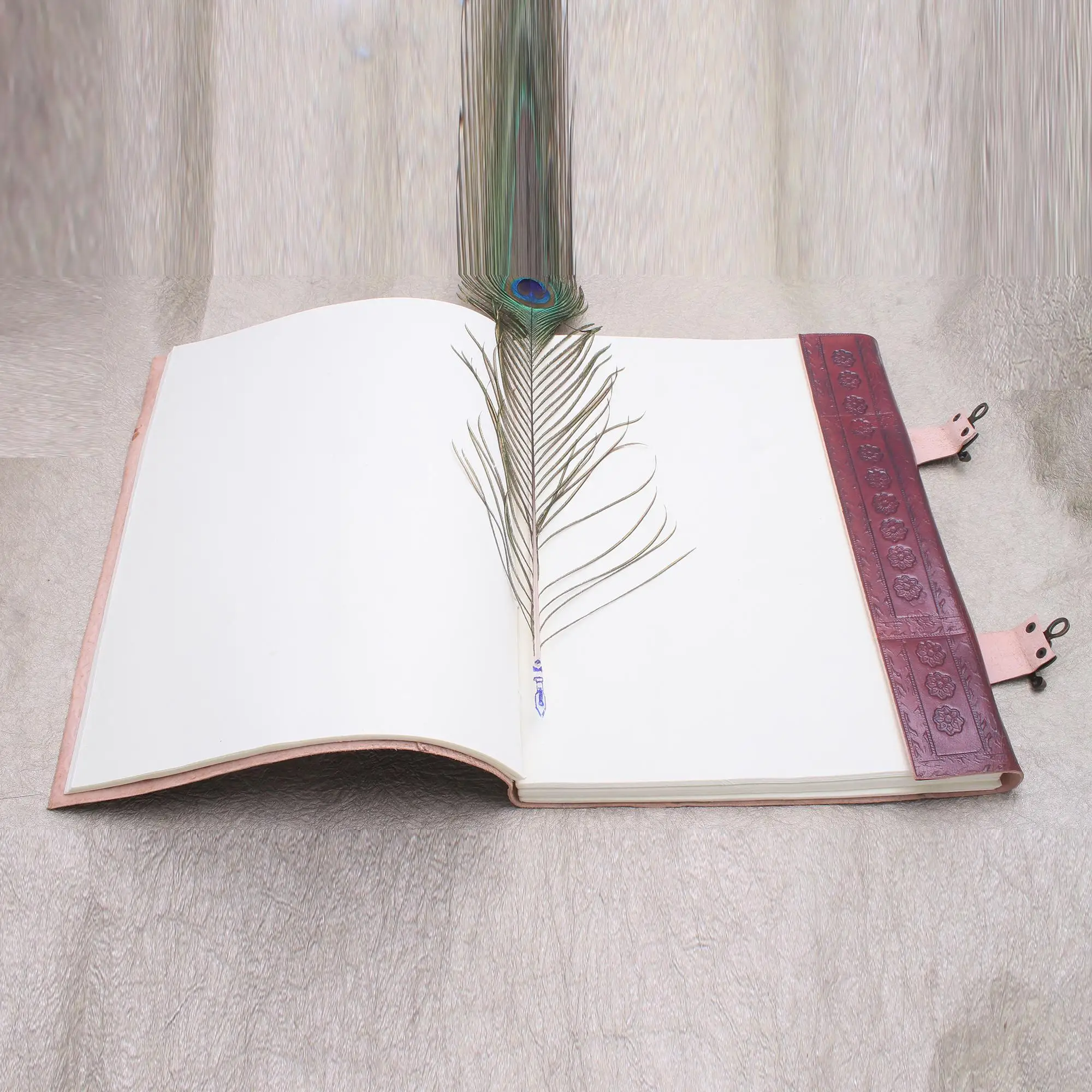 7x5mm Brown A5 Embossed Dragon Design Journal Handmade Dual C-Lock Leather Notebook Unlined Paper Perfect as Gift Planner Diary