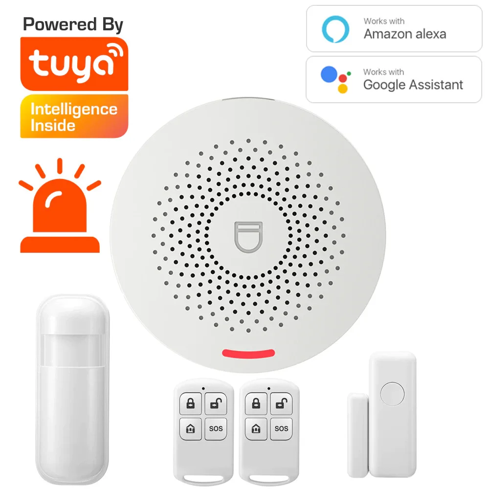 Wifi GSM Alarm System 433MHz Home Burglar Security Alarm Wireless Wired Detector RFID Touch Keyboard Temperature Humidity Alexa