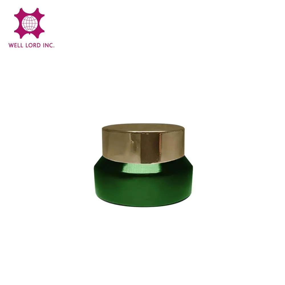  Elegance design emerald green glass jar with gold color cap for body butter packaging and skincare