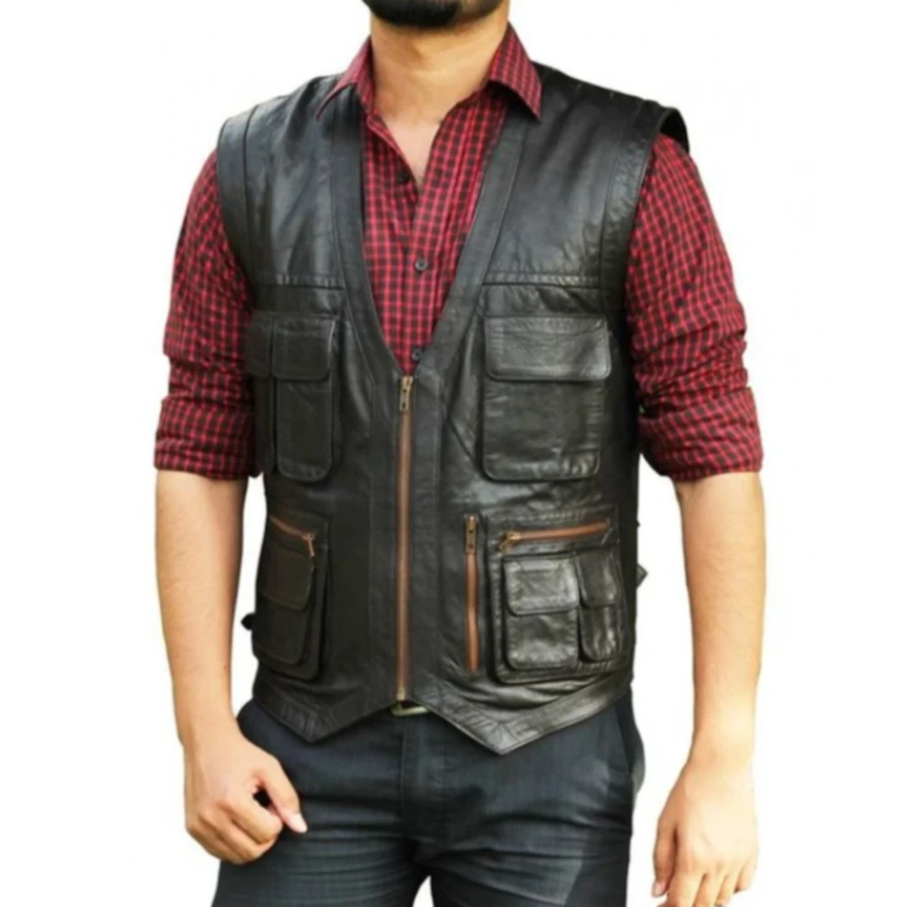 
Leather New Arrival Men Stand Collar Autumn And Winter High Quality Fashion vest 