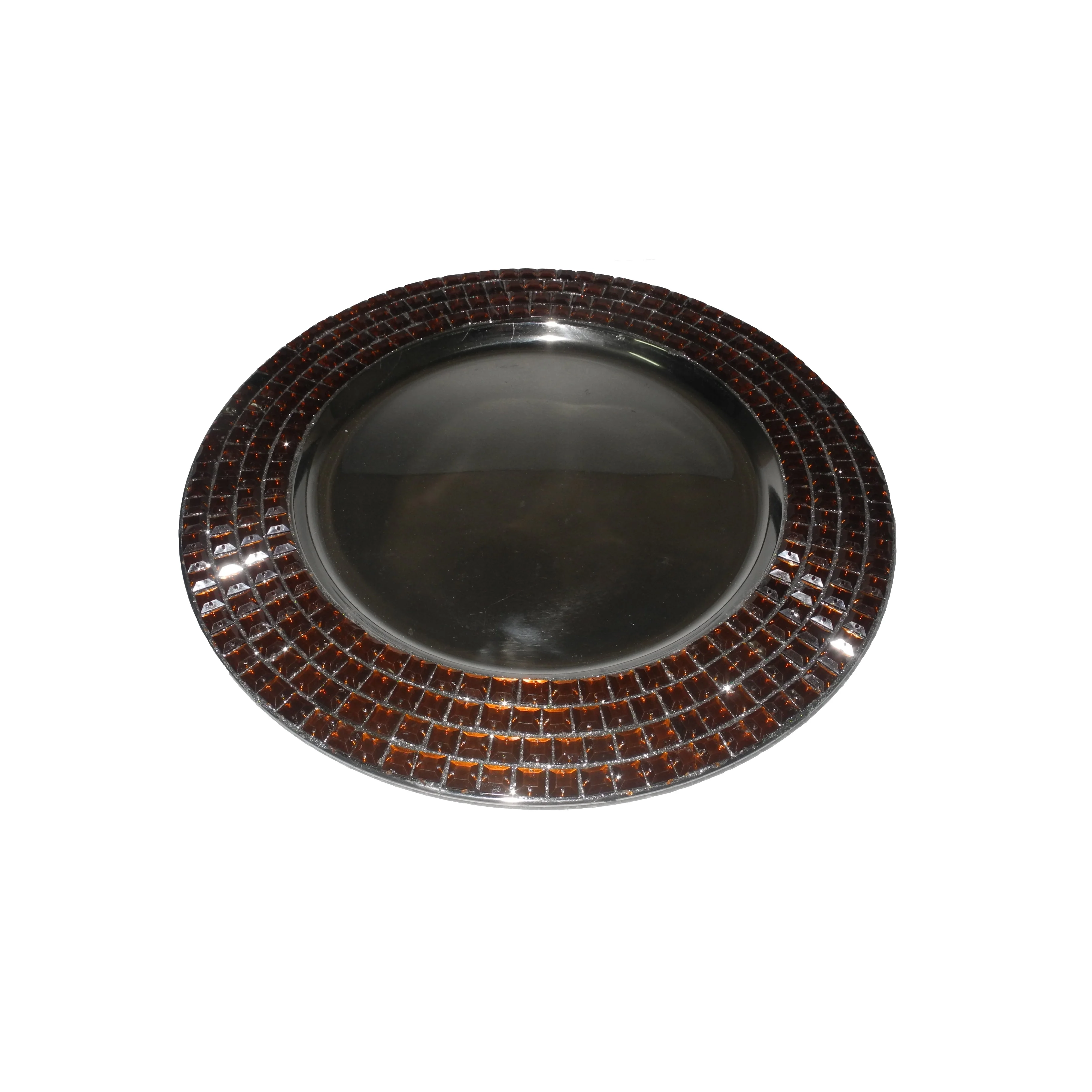  Королевский Отель обеденный стекло появились алмаз границы Декор посуда подставочная тарелка Глянцевая блестящая нержавеющая сталь кухонной раковины