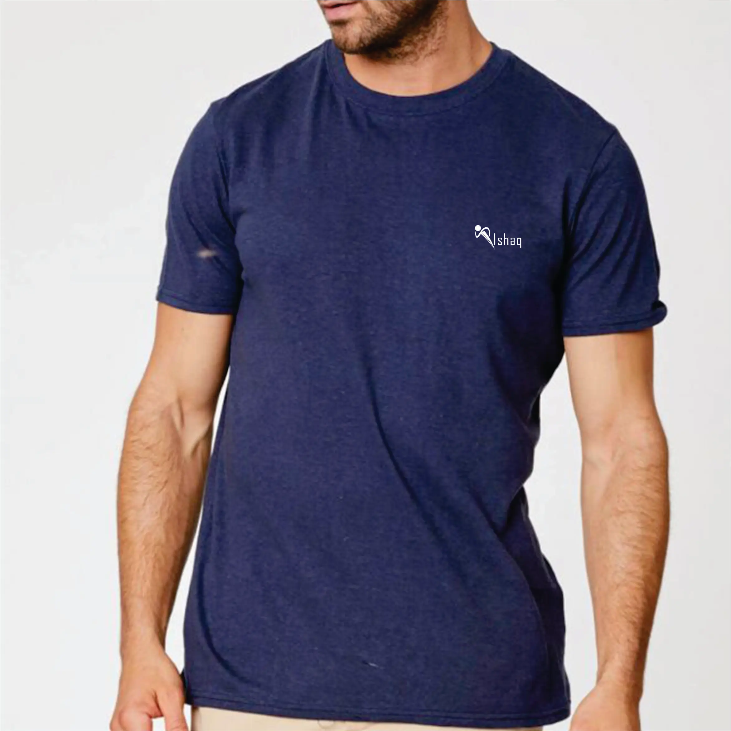 Высокое качество оптовая продажа дешевая Хлопковая мужская футболка цвета хаки