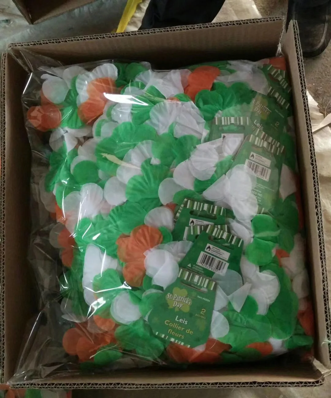 Pack Of 2 Hula Irish Flag Flower Lei Garland St. Patricks Day Flower Necklace