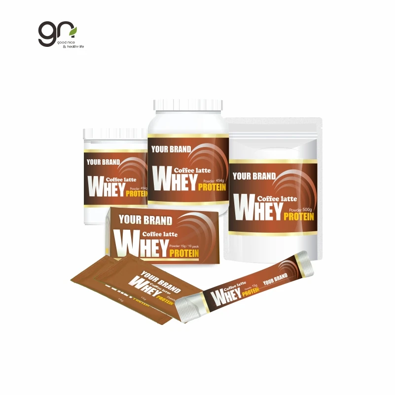 
coffee latte flavor Whey Protein powder could make strengthen muscles and lose weight that we accept OEM - ODM 