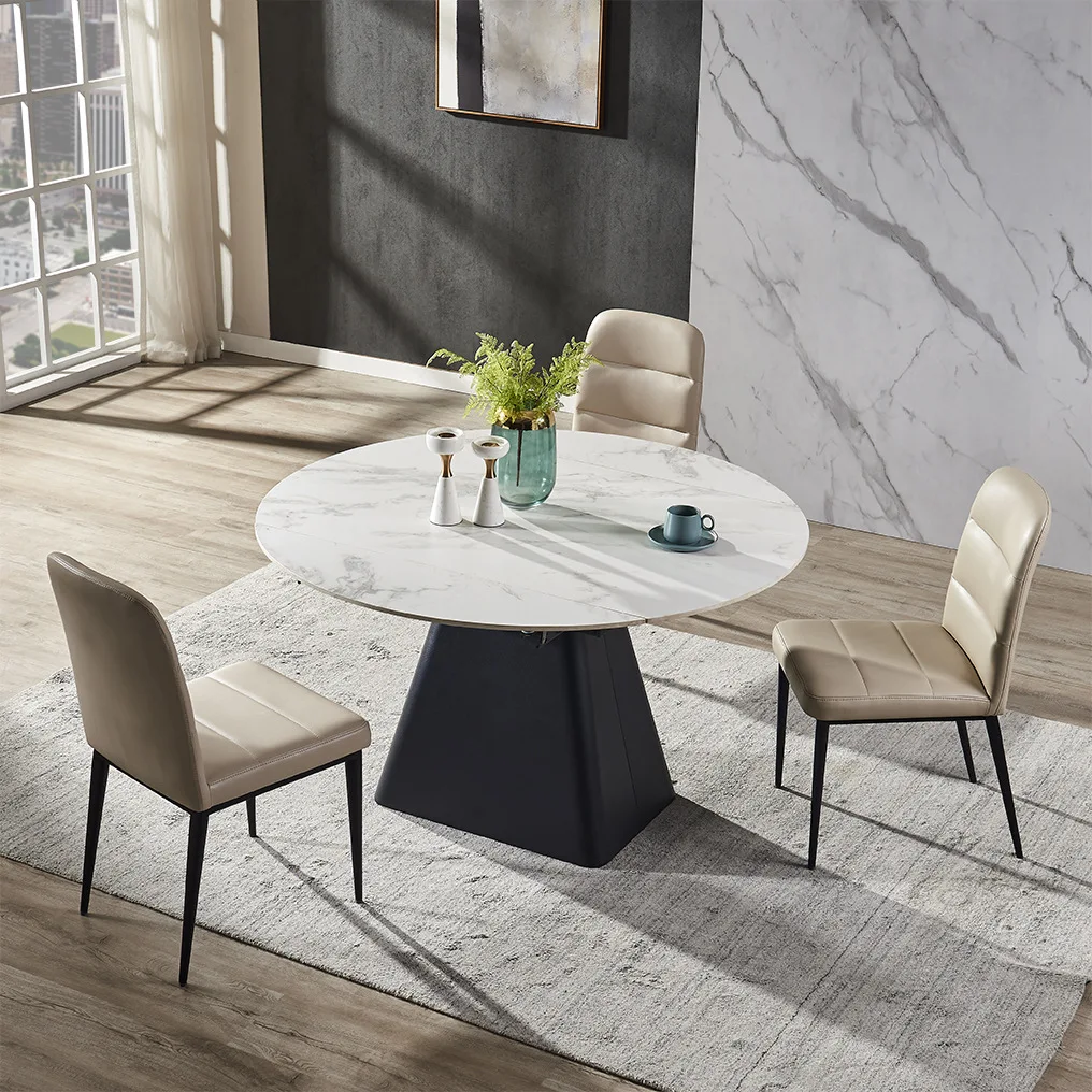2021 Top Minimalist Fashion Up to Date Luxury B1839 Round Shaped Sintered Stone top Dining Table