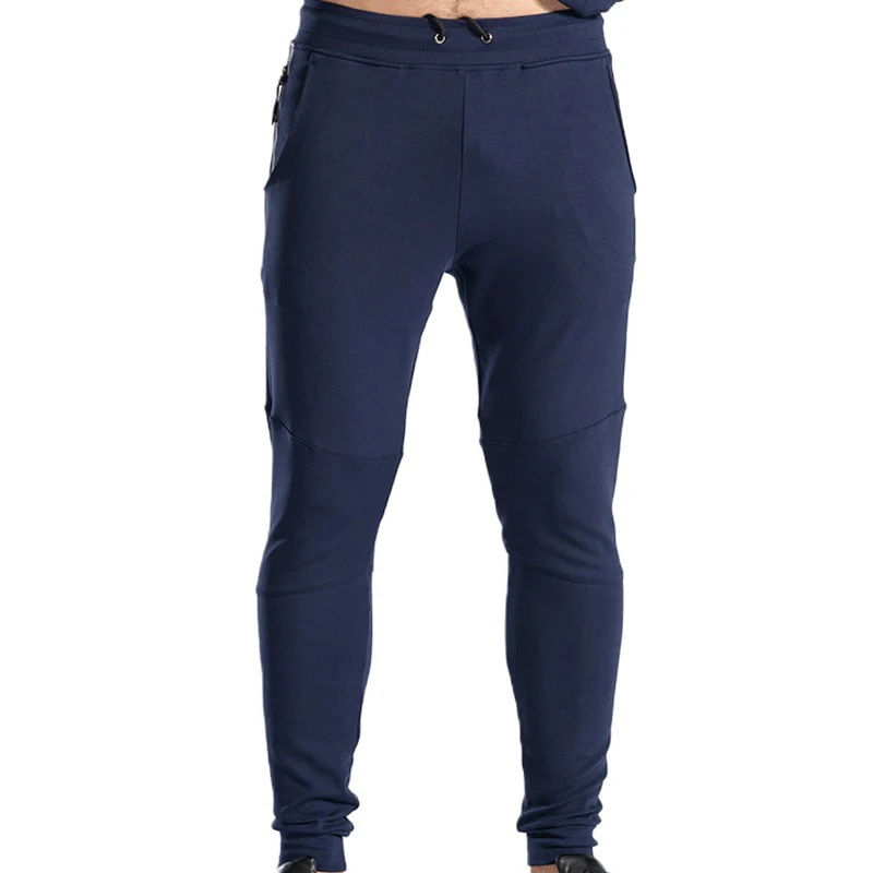 New Solid Color Men Casual Slim Fit Sports Solid Male Gym Cotton Skinny Joggers Sweat Pants