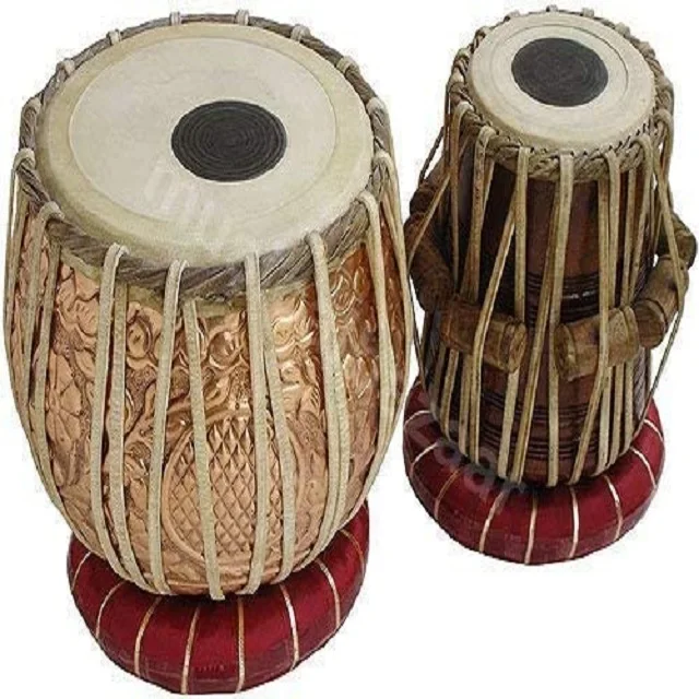 Indian Handmade Designer Copper Tabla Set 3 KG Copper Bayan - Sheesham Dayan