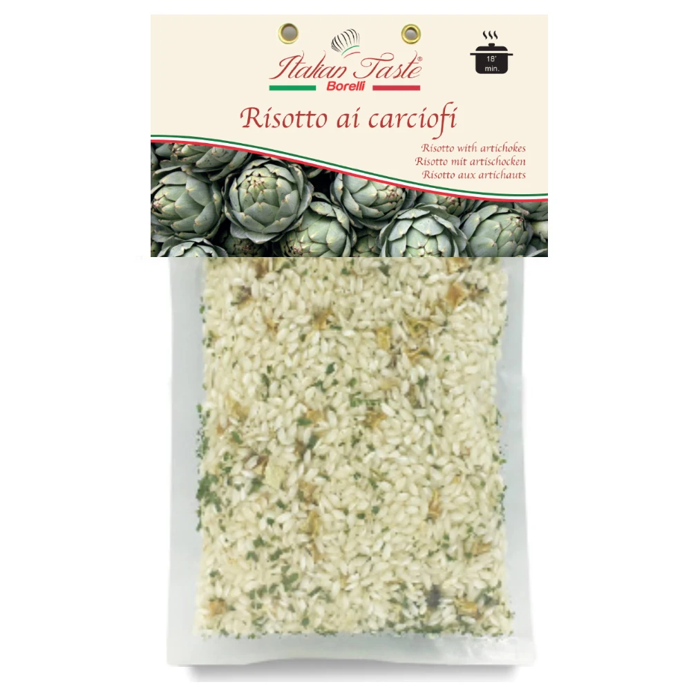 High quality 300 g wholesale retail Risotto with artichokes NO GMO ready to be cooked italian rice with flavor