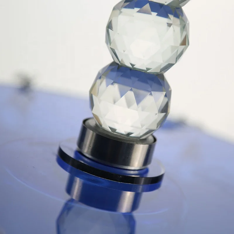 Vintage Style Blue Crystal Glass Dessert Cake Stand with Crystal Top for Home Decor