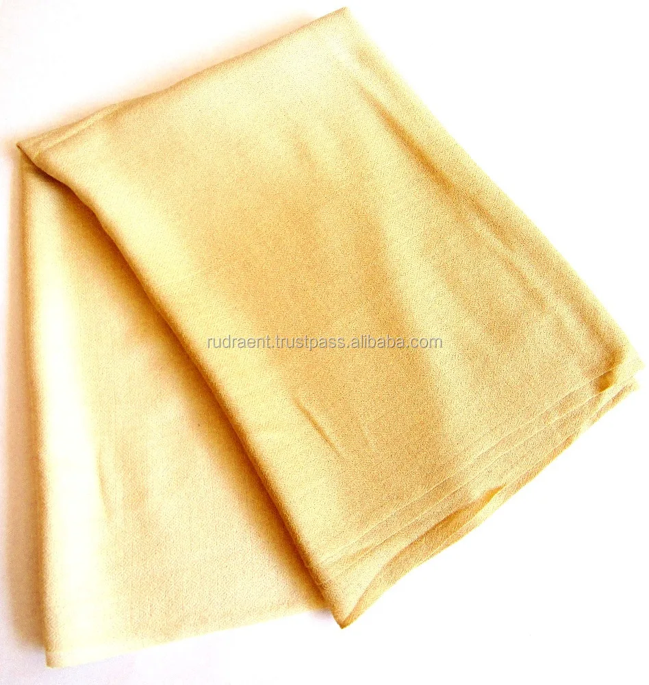 Handwoven Camel Color Soft Indian Cashmere Lambswool Shawl