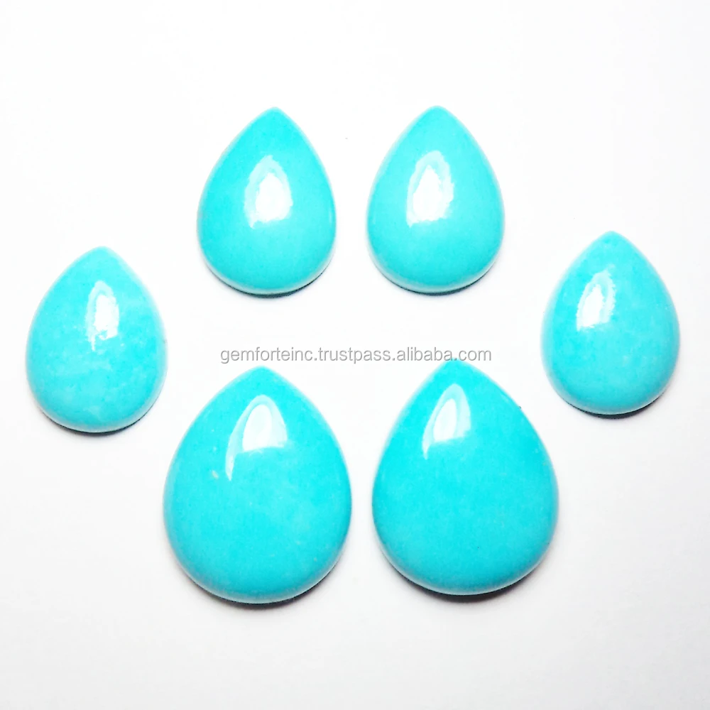 Natural Arizona Turquoise Pear Shape Free Size Cabochon Turquoise Jewelry Making Loose Gemstone Bulk Wholesale AAA Turquoise