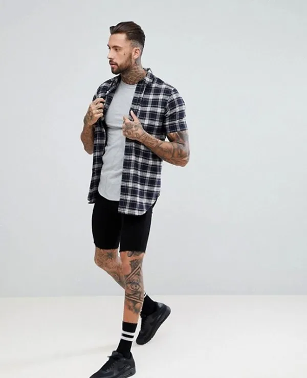  Мужская хлопковая футболка свободного покроя с открытыми плечами