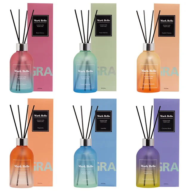  Жасмин Роза Герань мускусный Янтарный Аромат Марка Bello голограмма тростник диффузор 200 мл Сделано в Корее
