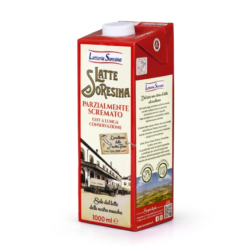 Premium Quality Made in Italy Semi-skimmed milk Soresina EDGE 1000 ml For Sale