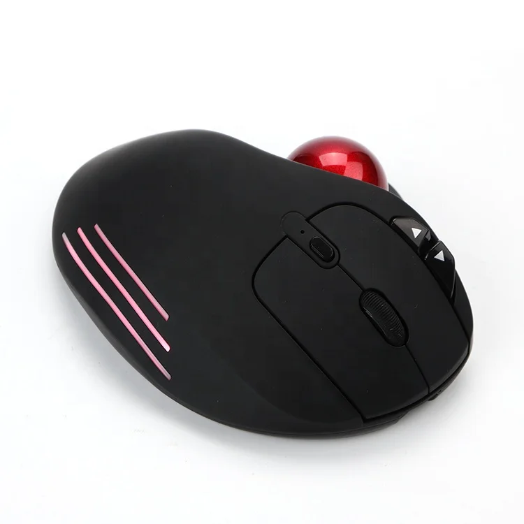 Wireless Trackball Mouse Rechargeable Ergonomic Mouse RGB Glow  Easy Thumb Control Compatible for PC  Laptop iPad